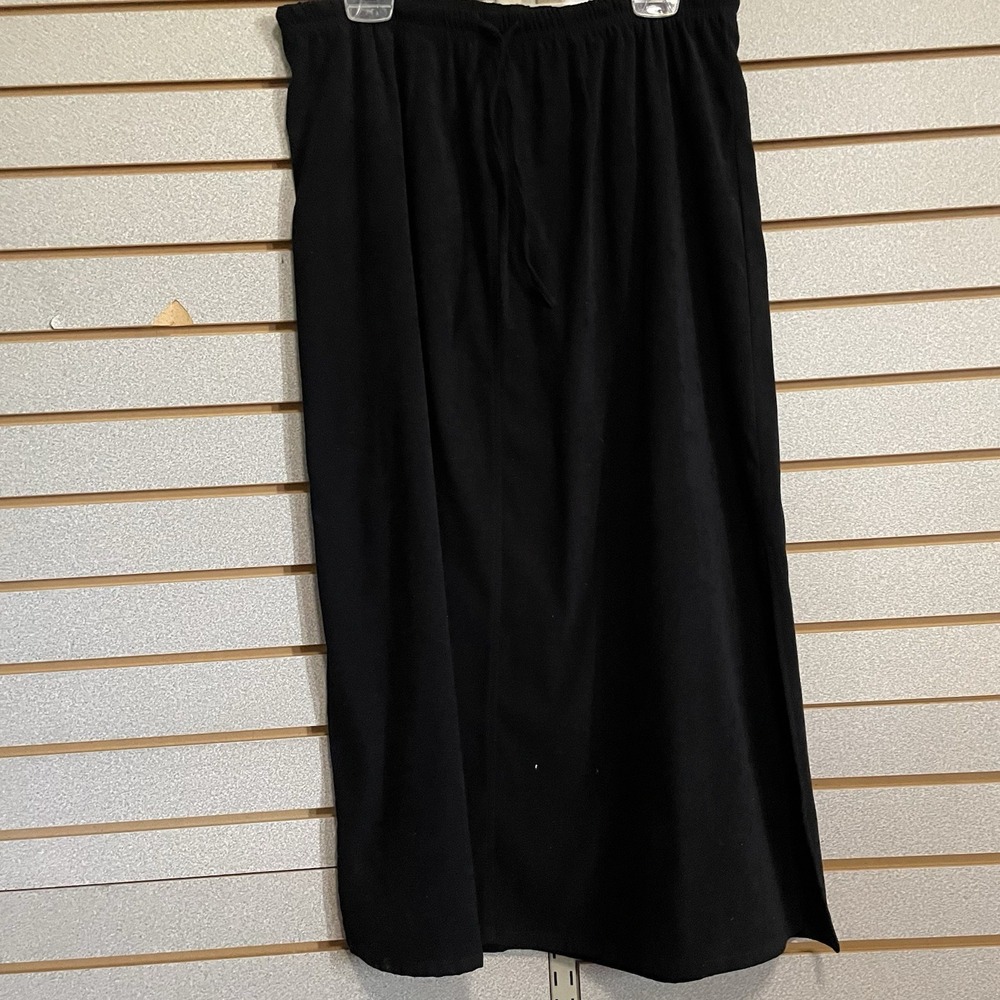 White‎ Stag 14 / 16 W  Black Long A-line Skirt Business Casual Double Slit Lined